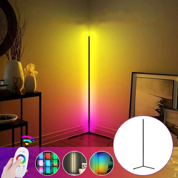 מנורת לד מודרנית עומדת עם שלט - LED RGB
