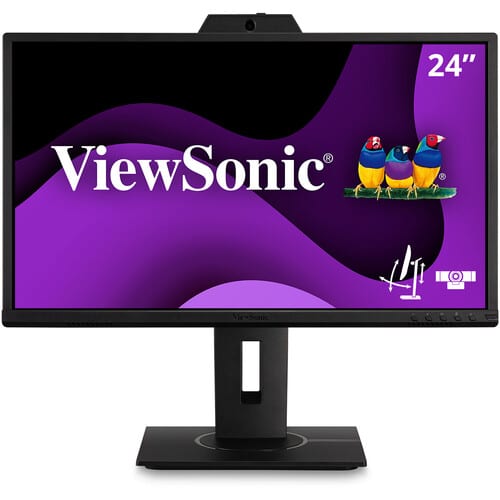 מסך מחשב ViewSonic VG2440V מצלמת רשת מובנת 1 מסך מחשב דגם חדש עם מצלמה מובנית+מיקרופון+רגל מתכוונת QLCVG2440 VIEWSONIC