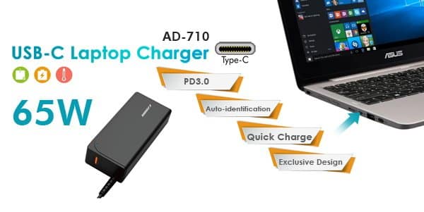 ספק כח אוניברסלי EZcool Universal Power Adapter AD-710 65W Type-C 4 ספק כח אוניברסלי EZcool Universal Power Adapter AD-710 65W Type-C – תמונה 4
