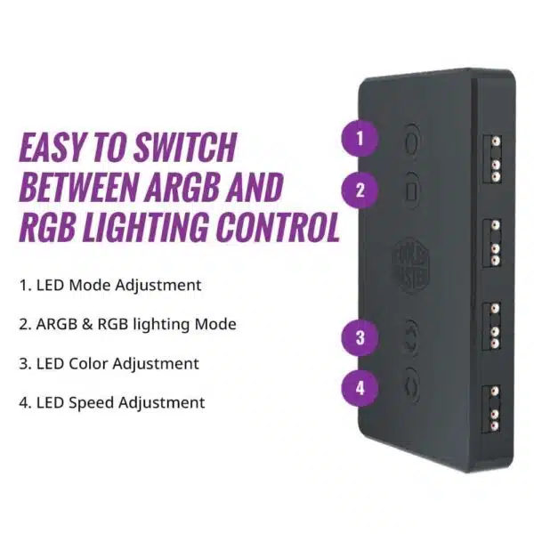 argb led controller 1 בקר לתאורת לד Cooler Master ARGB Led Controller