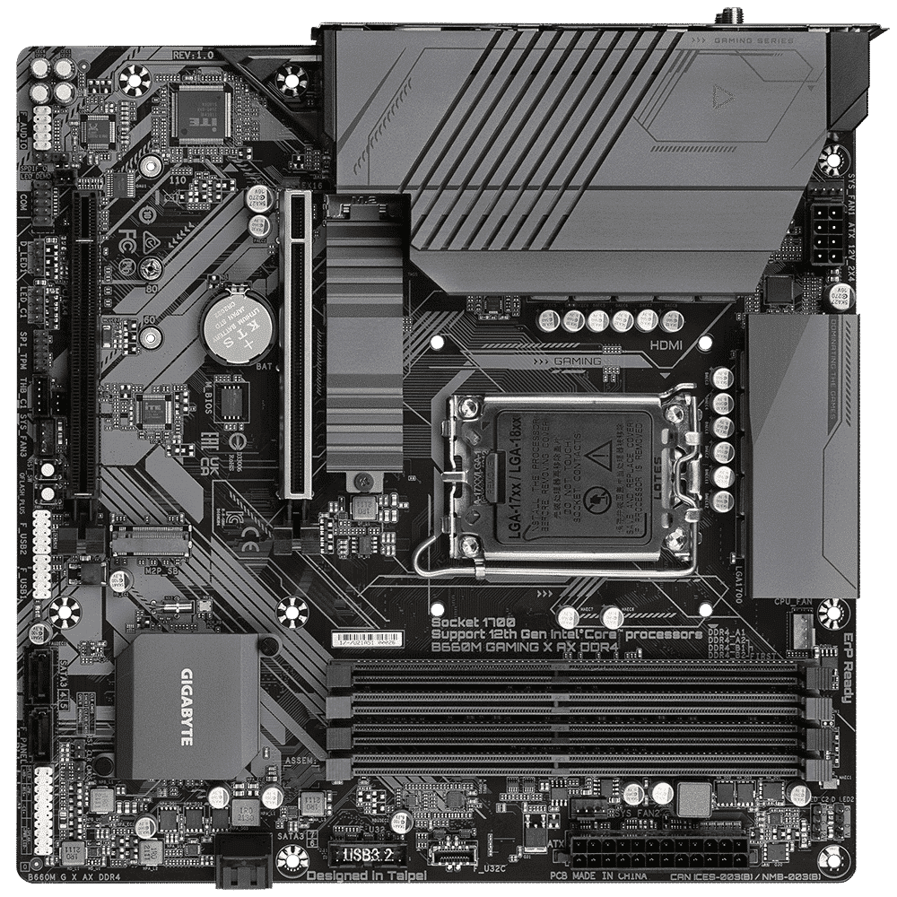 לוח אם Gigabyte B660M GAMING X AX DDR4 rev 1.0 2.5GB LAN WIFI6 3 לוח אם Gigabyte B660M GAMING X AX DDR4 rev 1.0 2.5GB LAN WIFI6 – תמונה 3