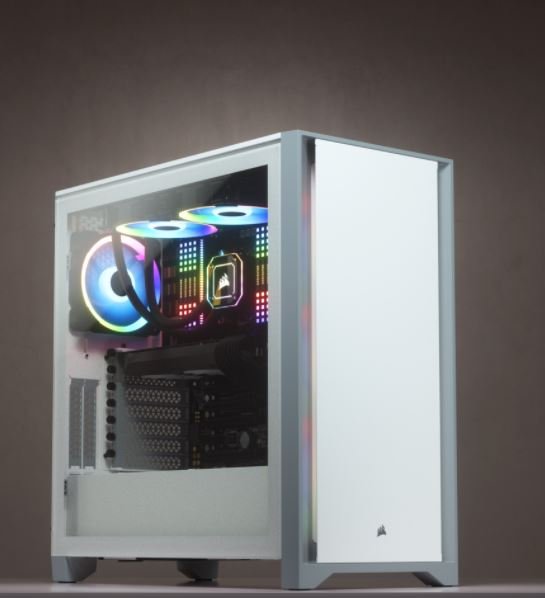 ww1 מארז CORSAIR 4000D Tempered Glass MID-TOWER ATX CASE WHITE