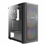 מארז antec nx290 mid tower tempered glass side 3x12mm rgb fans מחשב גיימינג Ryzen 5 5600, RX 6600 XT, 16GB, NVMe 500GB