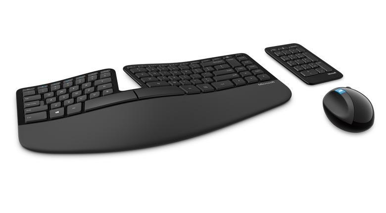 סט מקלדת ועכבר אל-חוטי Microsoft Sculpt Ergonomic Desktop 1 סט מקלדת ועכבר אל-חוטי Microsoft Sculpt Ergonomic Desktop