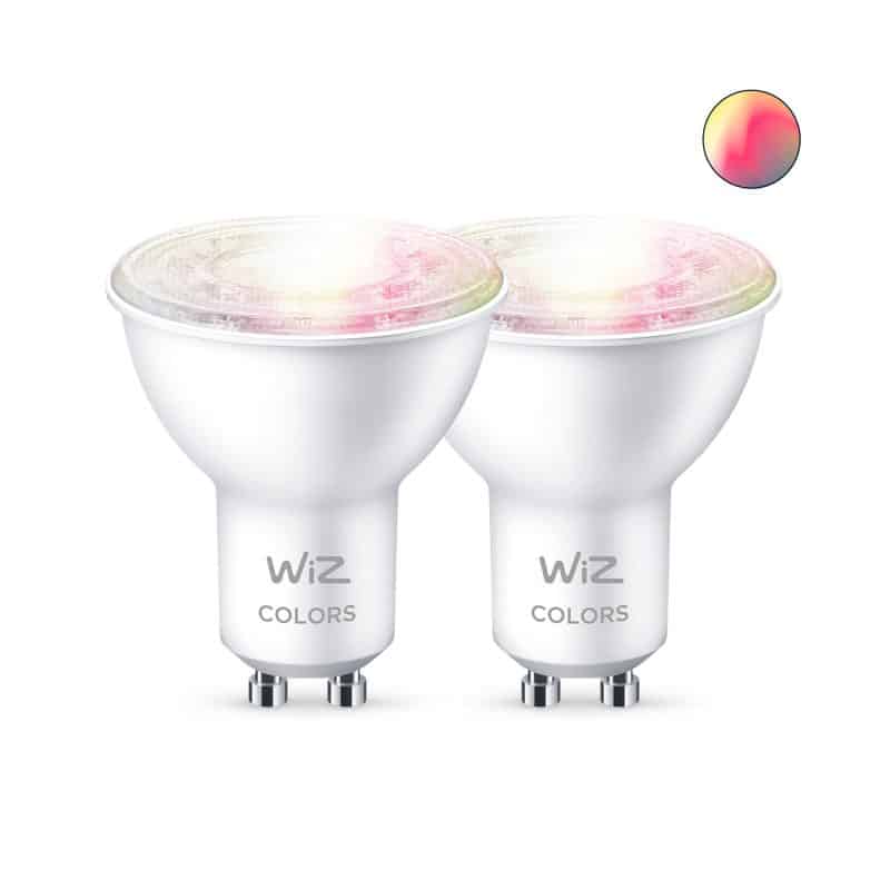 זוג נורות ספוט דקרויקה LED צבעוניות חכמות - 50W GU10 922-65 RGB 2PF 1 זוג נורות ספוט דקרויקה LED צבעוניות חכמות - 50W GU10 922-65 RGB 2PF