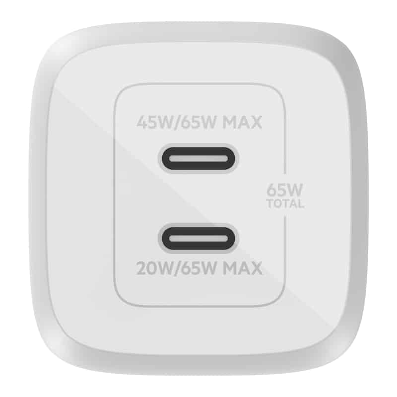 מטען קיר כפול עם כבל USB-C ל-USB-C PD GaN 68W - WCH013vf2MWH 6 מטען קיר כפול עם כבל USB-C ל-USB-C PD GaN 68W - WCH013vf2MWH – תמונה 6