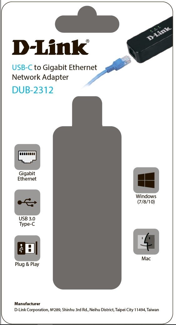 כרטיס רשת חיצוני D-Link DUB 2312 Type-C to RJ45 1GB 3 כרטיס רשת חיצוני D-Link DUB 2312 Type-C to RJ45 1GB – תמונה 3