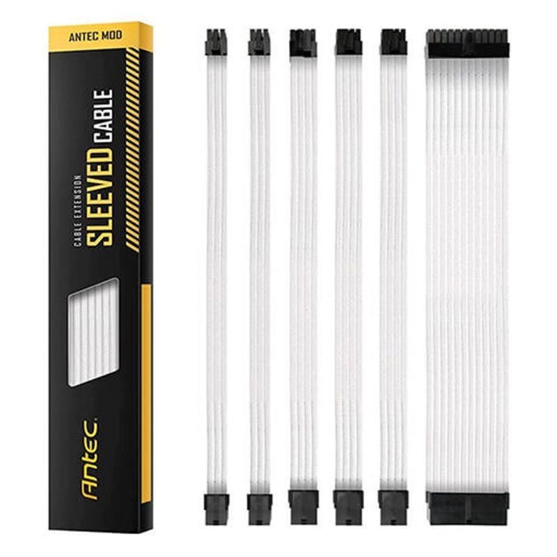 סט כבלים מאריכים Antec Sleeved Extension PSU Cable Kit V2 White 1 סט כבלים מאריכים Antec Sleeved Extension PSU Cable Kit V2 White