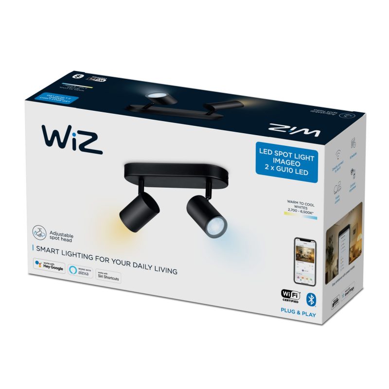 גוף תאורה כפול חכם עם ראש ספוט מתכוונן - Spots 2x5W 27-65K 2 גוף תאורה כפול חכם עם ראש ספוט מתכוונן