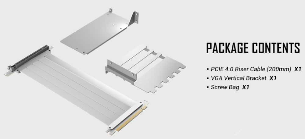 כבל ומתאם לכ.מסך Antec PCI-E 4.0 Riser Cable With Bracket WHITE 2 כבל ומתאם לכ.מסך Antec PCI-E 4.0 Riser Cable With Bracket WHITE