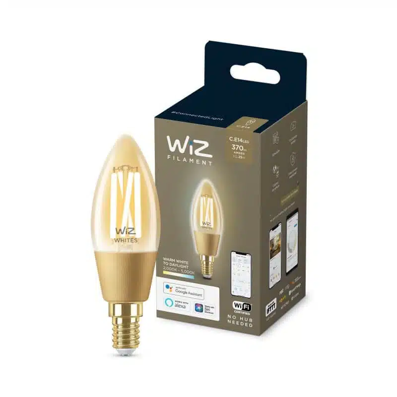 נורת נר פחם אמבר LED חכמה 4.9W בגודל C35 - 25W C35 3 נורת נר פחם אמבר LED חכמה 4.9W בגודל C35