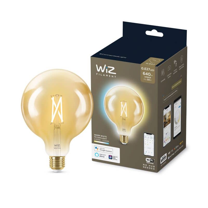 נורת פחם אמבר LED חכמה 7W בגודל G125 - 50W G125-1 3 נורת פחם אמבר LED חכמה 7W בגודל G125