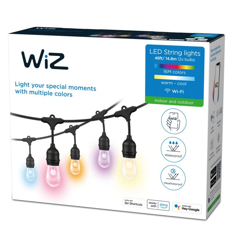 שרשרת תאורה עם 12 נורות באורך 12.7 מטר - WiZ String Lights 16M 2 שרשרת תאורה עם 12 נורות באורך 12.7 מטר