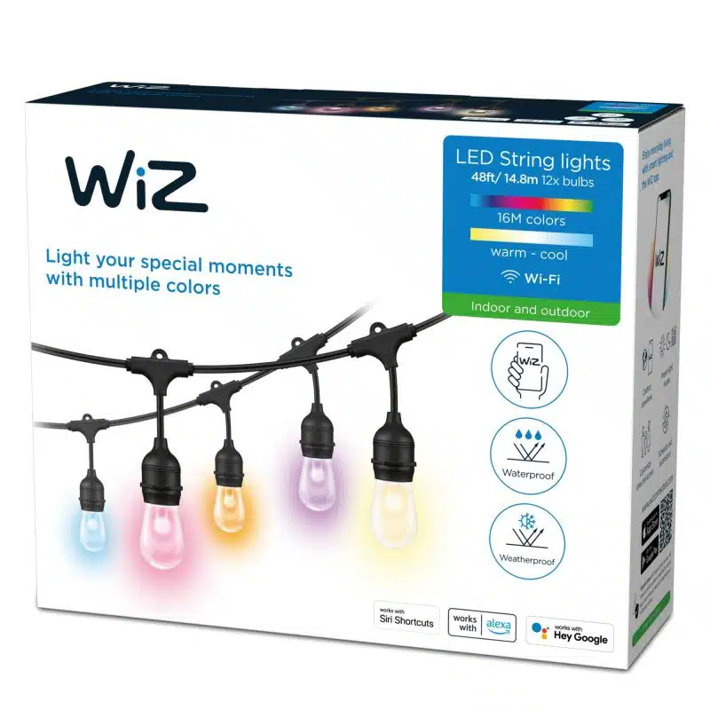 שרשרת תאורה עם 12 נורות באורך 12.7 מטר - WiZ String Lights 16M 2 שרשרת תאורה עם 12 נורות באורך 12.7 מטר