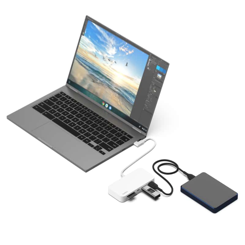 מתאם 6 יציאות בחיבור USB-C עם תושבת לתלייה 6 מתאם 6 יציאות בחיבור USB-C עם תושבת לתלייה – תמונה 6