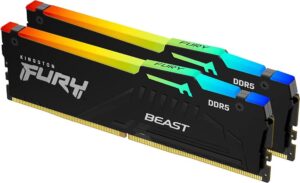 ז.לנייח Kingston Fury Beast BLACK RGB 64GB 2X32GB DDR5 6K Mhz C36