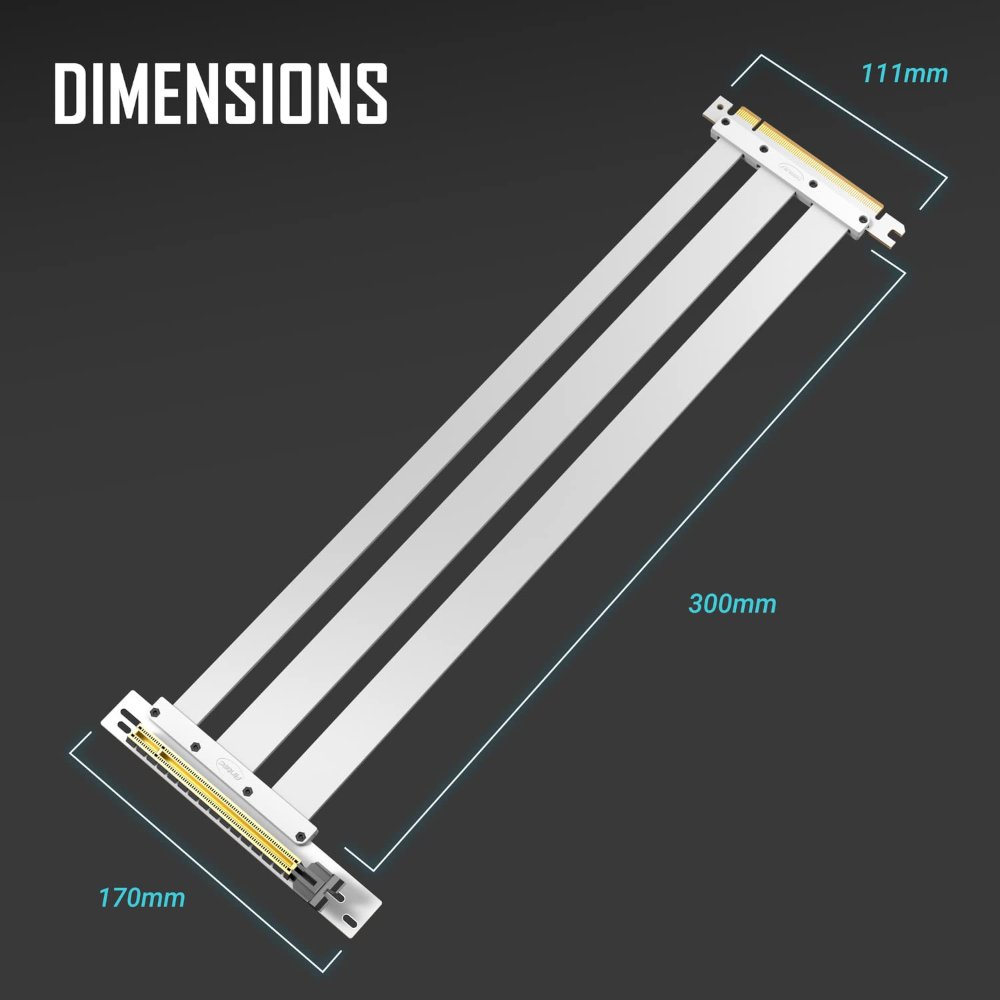 כבל לכרטיס מסך Antec PCIE 4.0 Riser Cable White 2 כבל לכרטיס מסך Antec PCIE 4.0 Riser Cable White