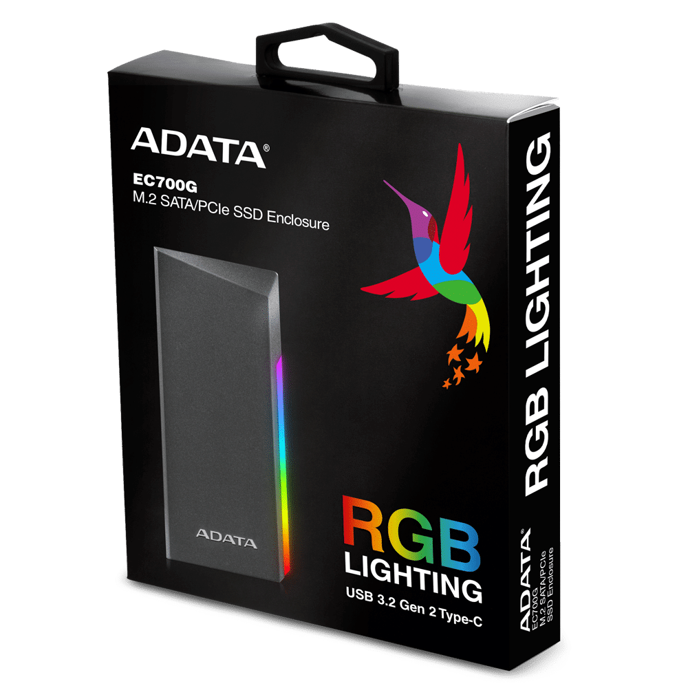 מארז חיצוני לדיסק A-DATA EC700G M.2/NVME USB-C ENCLOSURE RGB 1 מארז חיצוני לדיסק A-DATA EC700G M.2/NVME USB-C ENCLOSURE RGB