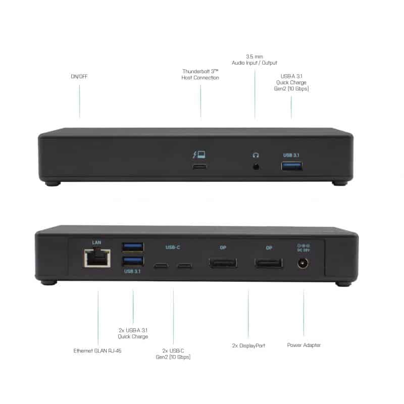 תחנת עגינה DisplayPort 4K בחיבור Thunderbolt3/USB-C 4 תחנת עגינה DisplayPort 4K בחיבור Thunderbolt3/USB-C