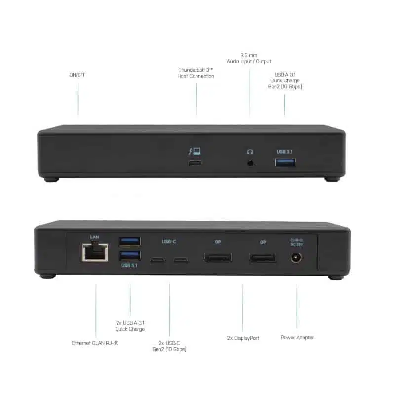 תחנת עגינה DisplayPort 4K בחיבור Thunderbolt3/USB-C 4 תחנת עגינה DisplayPort 4K בחיבור Thunderbolt3/USB-C