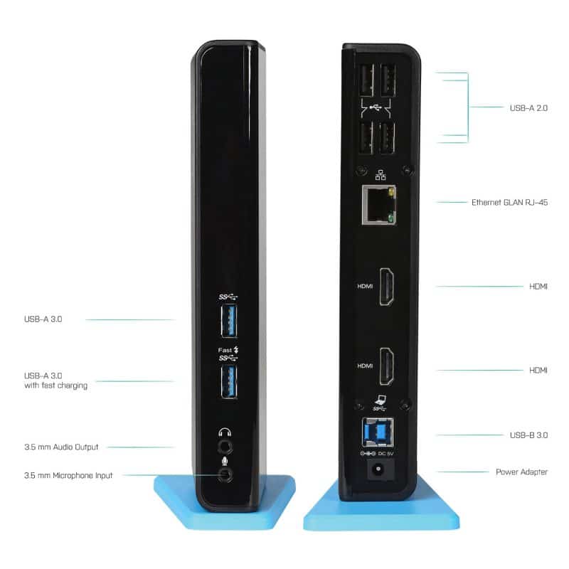תחנת עגינה HDMI כפול בחיבור USB 3.0/ USB-C 2 תחנת עגינה HDMI כפול בחיבור USB 3.0/ USB-C