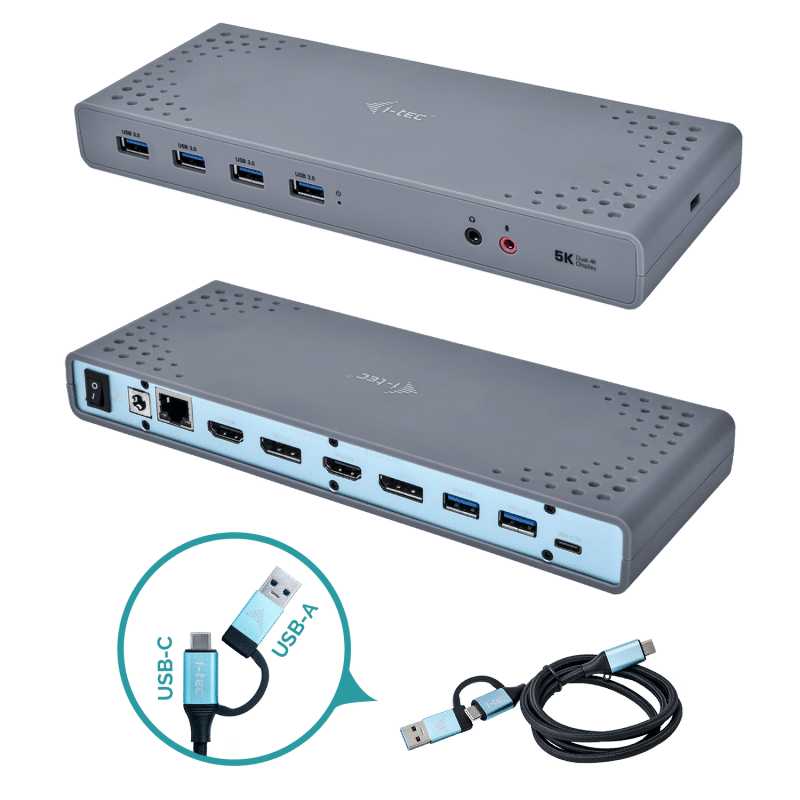 תחנת עגינה לתצוגה כפולה בחיבור USB 3.0 / USB-C / Thunderbolt 3 4 תחנת עגינה לתצוגה כפולה בחיבור USB 3.0 / USB-C / Thunderbolt 3