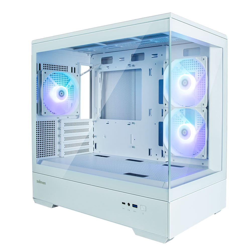 מארז גיימינג לבן Zakman P30 בצבע לבן עם מאווררי ARGB 1 מחשב גיימינג לבן I5-13400F, RTX 4080, 32GB DDR5, NVMe 500GB, Windows 11