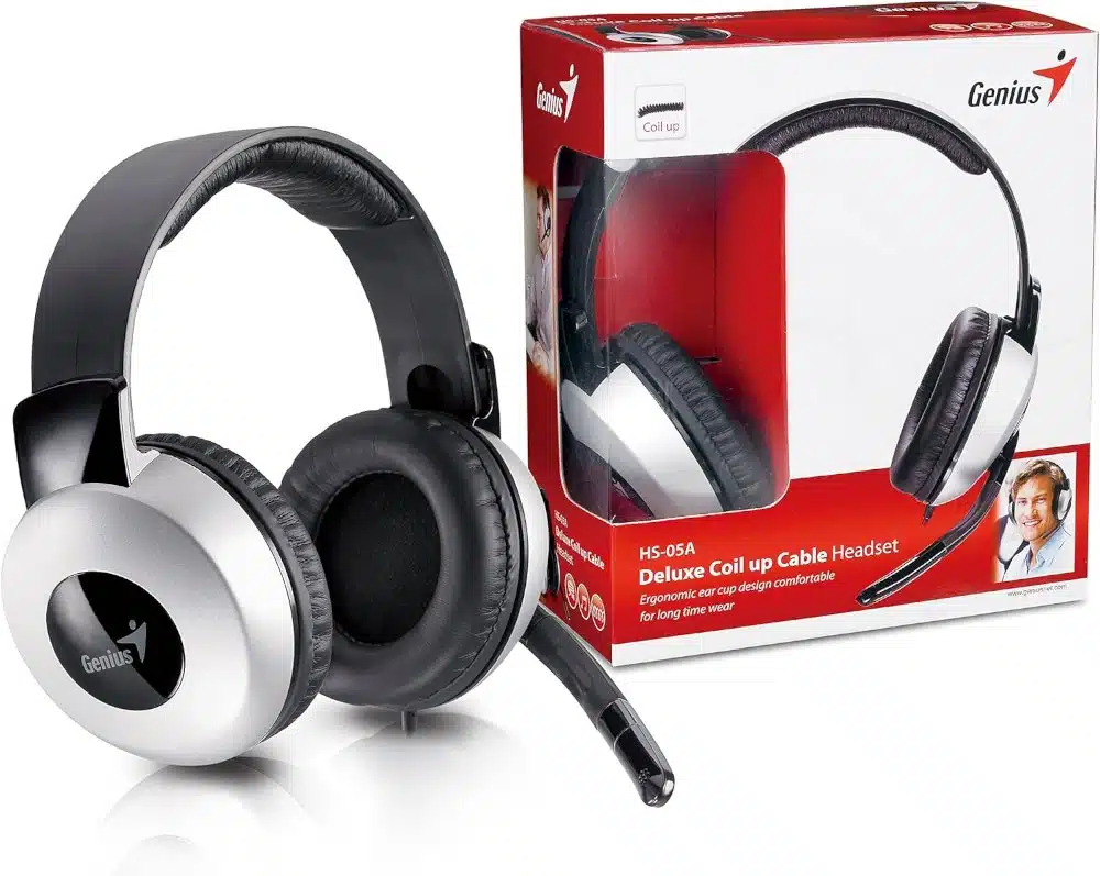 אוזניות ומיק Genius HS-05A Headphones and Mic PL Silver/Black 2 אוזניות ומיק Genius HS-05A Headphones and Mic PL Silver/Black – תמונה 2