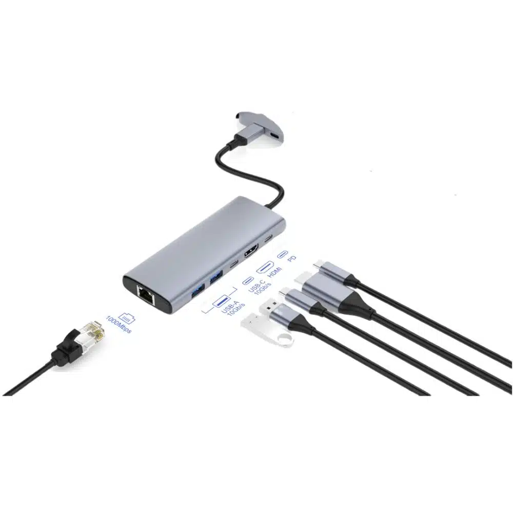 תחנת עגינה Solid HB401 6 in 1 4K Gen2 Hub PD3.0 RJ45 USB-A/C HDMI 1 תחנת עגינה Solid HB401 6 in 1 4K Gen2 Hub PD3.0 RJ45 USB-A/C HDMI