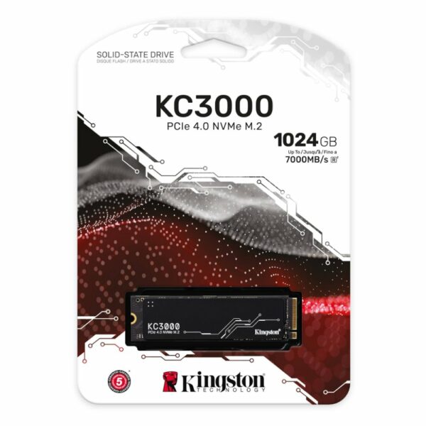 ktc product ssd kc3000 1024gb 3 zm lg דיסק פנימי Kingston 1024GB NVME Gen4 7000/6000 R/W