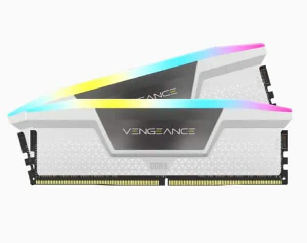 DDR5 kit rgb white1 זכרון לנייח CORSAIR Vengeance RGB 32GB 2x16GB DDR5 5600 C40 White