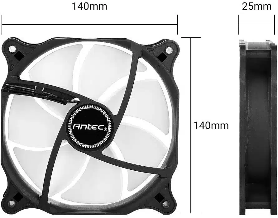 מאורר למארז Antec 140mm Case Fan 3-pin Connector Bulk F14 Series 2 מאורר למארז Antec 140mm Case Fan 3-pin Connector Bulk F14 Series – תמונה 2