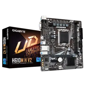 לוח לאינטל דור 12-14 Gigabyte H610M H V2 DDR5 VGA HDMI
