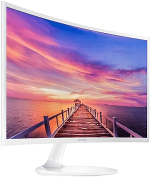מסך קעור לבן Samsung C27F391FHR FHD VA HDMI VGA 4ms