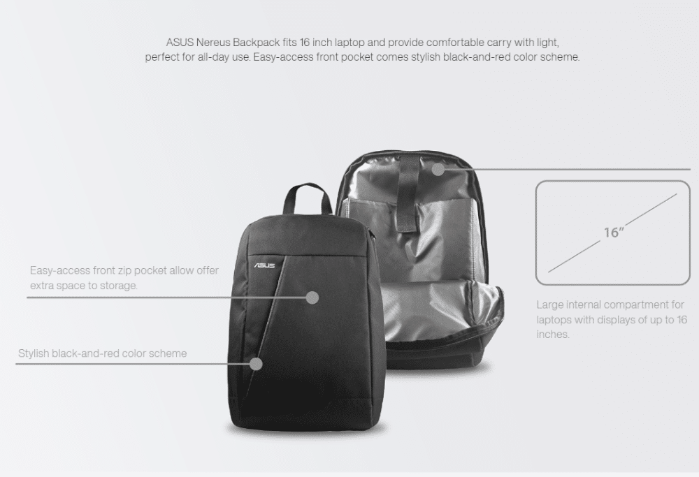 תיק גב ASUS Nereus Backpack Up to 16inch Laptop Stylish 2 תיק גב ASUS Nereus Backpack Up to 16inch Laptop Stylish – תמונה 2