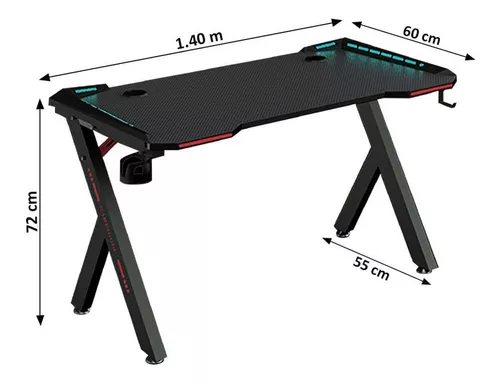 שולחן גיימינג R5-140 RGB 7 שולחן גיימינג RGB 140ס"מ רגלית Y