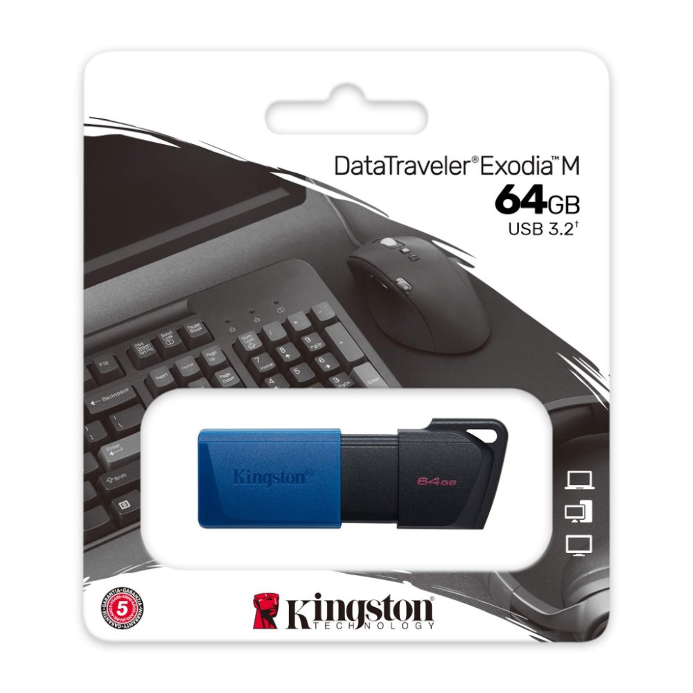 ז. נייד Kingston DataTraveler Exodia M 64GB USB3.2 gen1 BLK/Blue 1 ז. נייד Kingston DataTraveler Exodia M 64GB USB3.2 gen1 BLK/Blue