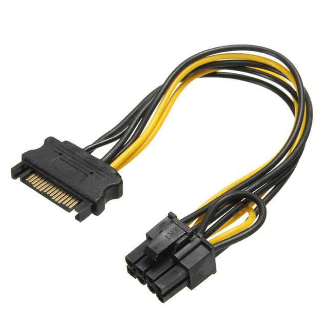 כבל מתח לכרטיס מסך SATA to 8pin 1 כבל מתח לכרטיס מסך SATA to 8pin