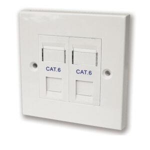 קופסא עם שתי יציאות ללא שקע RJ-45 Deep plastic box Cat6