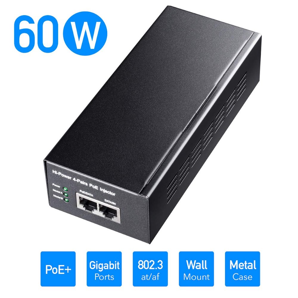מזרק Cudy 60W Gigabit PoE Injector Adapter up to 100 Meters 1 מזרק Cudy 60W Gigabit PoE Injector Adapter up to 100 Meters
