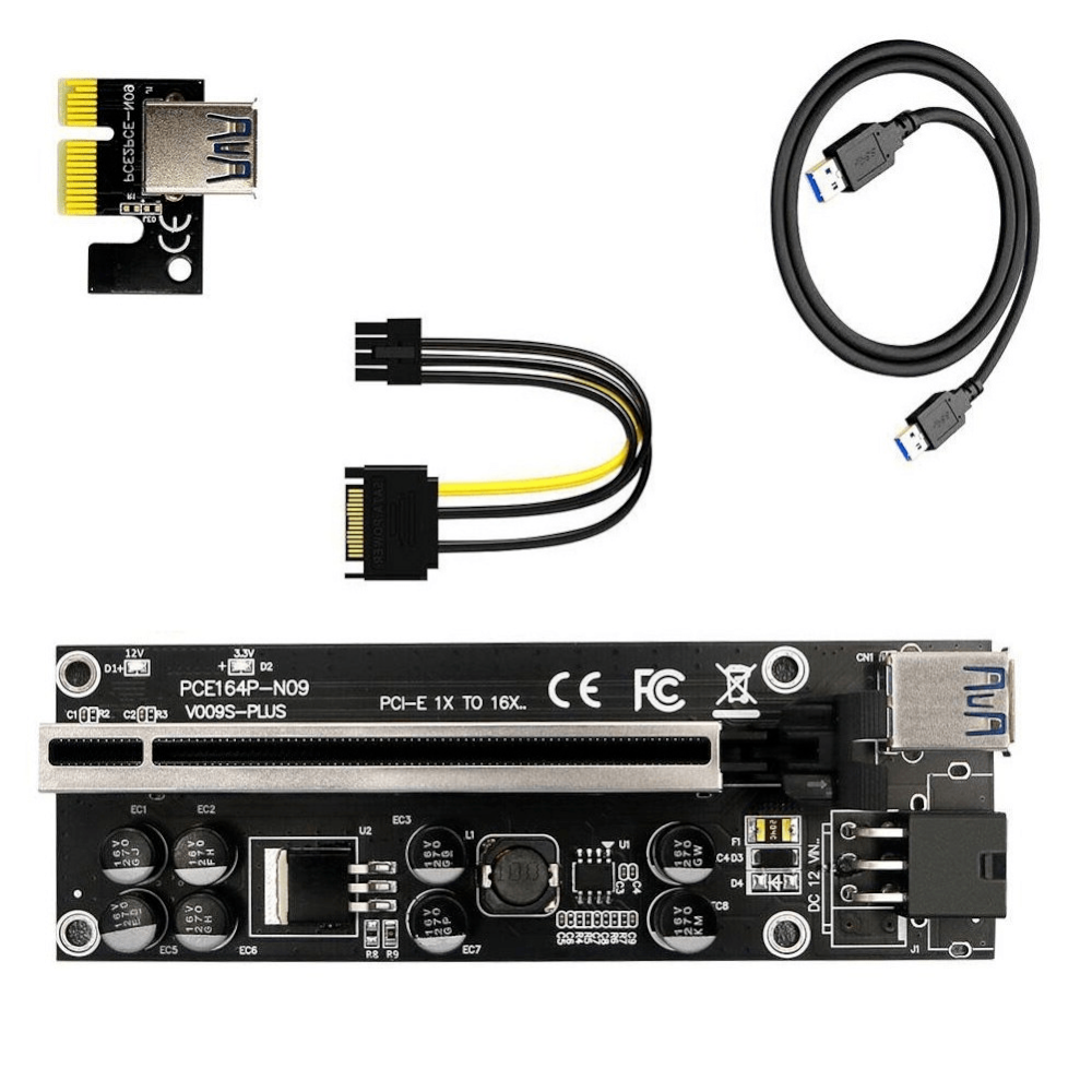 ציוד עזר לכריה PCIe x1 to x16 Powered Extender Riser 1 ציוד עזר לכריה PCIe x1 to x16 Powered Extender Riser