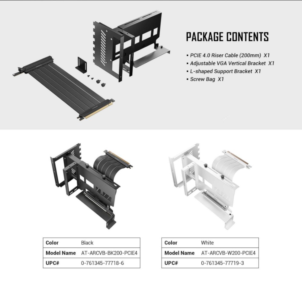 כבל ותושבת לכ. מסך Antec PCIE-4.0 Adjustable Vertical Bracket 5 כבל ותושבת לכ. מסך Antec PCIE-4.0 Adjustable Vertical Bracket – תמונה 5