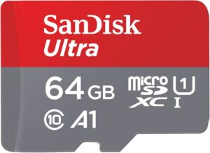 כרטיס זכרון SanDisk 64GB Ultra microSDXC UHS-I Up to 140MB/s C10