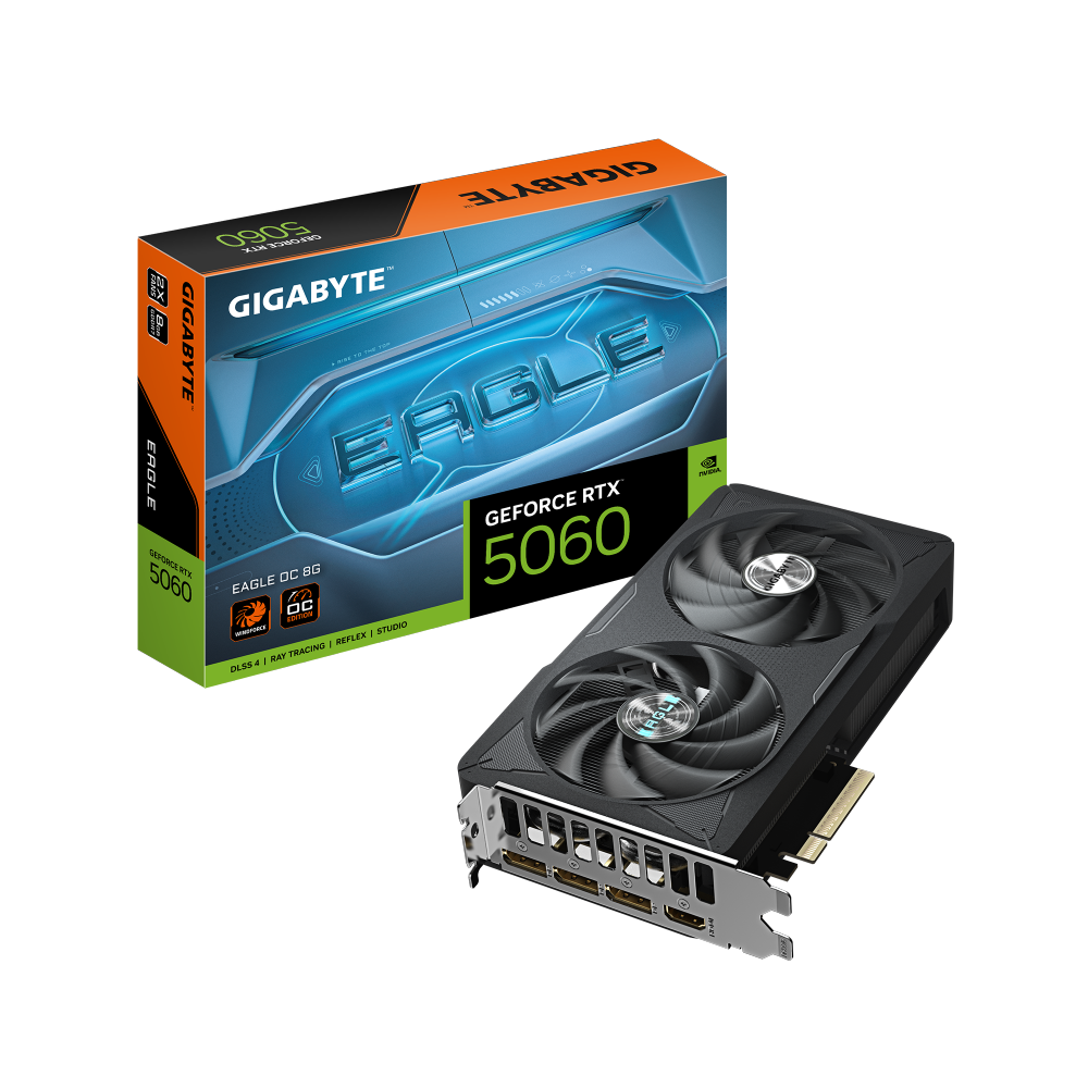 כרטיס מסך Gigabyte GeForce RTX 5060 EAGLE OC 8GB 1 כרטיס מסך Gigabyte GeForce RTX 5060 EAGLE OC 8GB