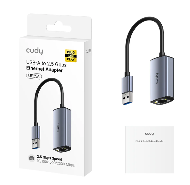 כרטיס רשת CUDY USB-A to 2.5G LAN 2 כרטיס רשת CUDY USB-A to 2.5G LAN – תמונה 2