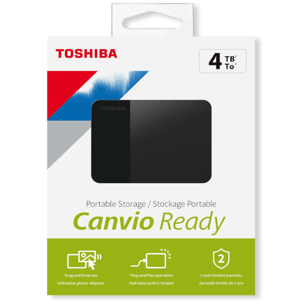 דיסק חיצוני TOSHIBA Canvio Ready 4TB 2.5 USB 3.2 1 דיסק חיצוני TOSHIBA Canvio Ready 4TB 2.5 USB 3.2