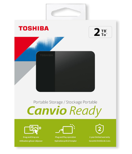 דיסק חיצוני TOSHIBA Canvio Ready 2TB 2.5 USB 3.2 1 דיסק חיצוני TOSHIBA Canvio Ready 2TB 2.5 USB 3.2