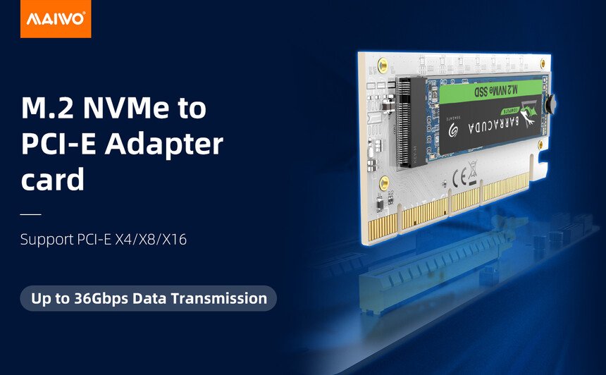 MAIWO M.2 NVMe SSD to PCIe 3.0 Adapter Card KT058A 2 MAIWO M.2 NVMe SSD to PCIe 3.0 Adapter Card KT058A – תמונה 2