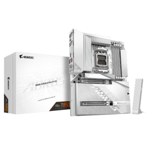 לוח לבן עם מחברי חשמל מאחור Gigabyte B850 A STEALTH AM5 DDR5 WIFI
